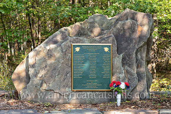 The Battle of Minisink Ford took place during the American Revolution on July 22, 1779. A commemorative tablet presents the names of those soldiers who died at the battle.