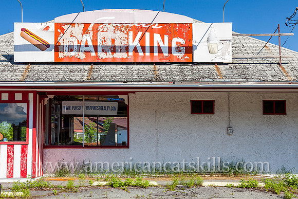 Fiddle’s Dari-King, a 40 year old food, yogurt and ice scream stand, stands closed in the hamlet of Parksville.