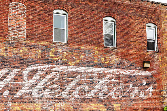 The fading ghost sign for the Fletcher’s Castoria, a well known stomach remedy, can be found in Hancock, New York.
