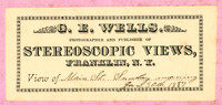 G. E. Wells, Photographer and Publisher of Stereoscopic Views, Franklin, N. Y.