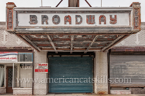 The abandoned Broadway Theatre in Monticello, New York was a classic single screen theater.