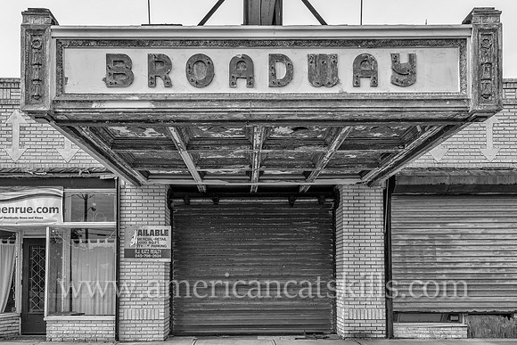 The abandoned Broadway Theatre in Monticello, New York was a classic single screen theater.