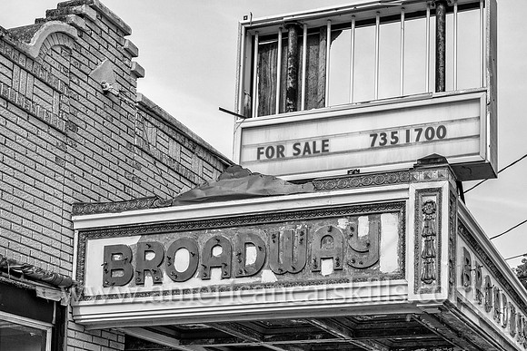 The abandoned Broadway Theatre in Monticello, New York was a classic single screen theater.