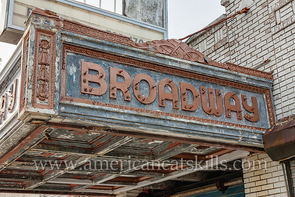 The abandoned Broadway Theatre in Monticello, New York was a classic single screen theater.