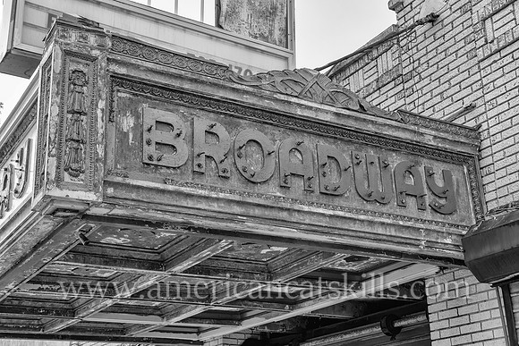 The abandoned Broadway Theatre in Monticello, New York was a classic single screen theater.