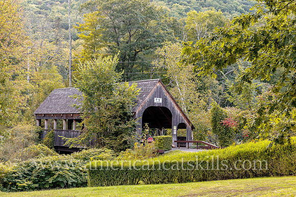 Photograph of Friendship Manor Covered Bridge, also known as Pine Hill Covered Bridge, located in Pine Hill in the central Catskills.