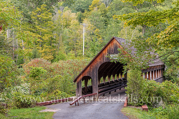 Photograph of Friendship Manor Covered Bridge, also known as Pine Hill Covered Bridge, located in Pine Hill in the central Catskills.