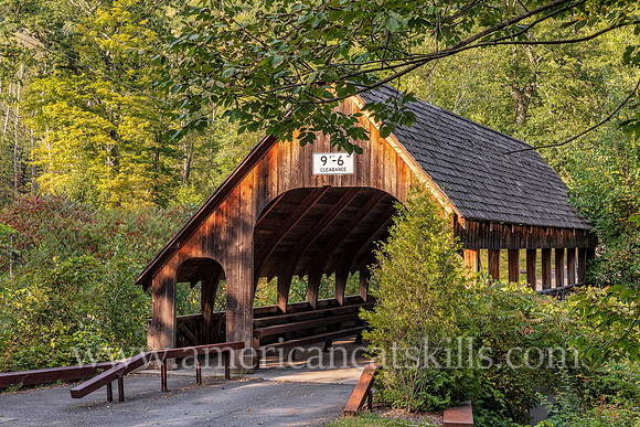 Photograph of Friendship Manor Covered Bridge, also known as Pine Hill Covered Bridge, located in Pine Hill in the central Catskills.