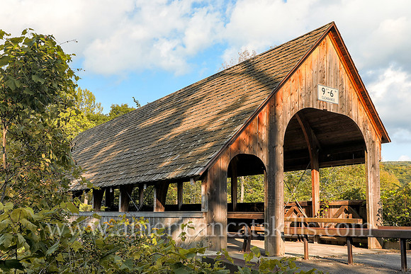Photograph of Friendship Manor Covered Bridge, also known as Pine Hill Covered Bridge, located in Pine Hill in the central Catskills.