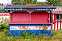 Abandoned tourist booth at the hamlet of Parksville, Sullivan County, New York.