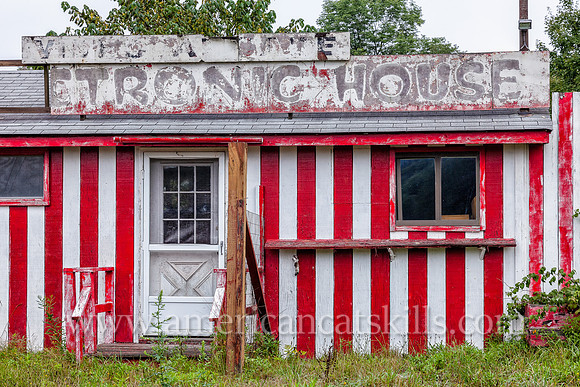 Abandoned "Electronic House" building at Parksville, Sullivan County, New York.