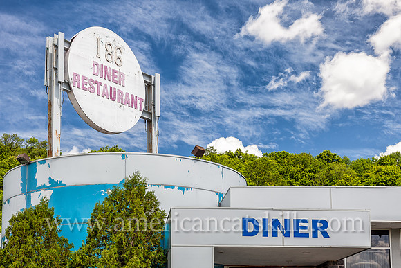 Photograph of the abandoned I-86 Diner, formerly the West 17 Diner, located in Parksville, Sullivan County, New York.