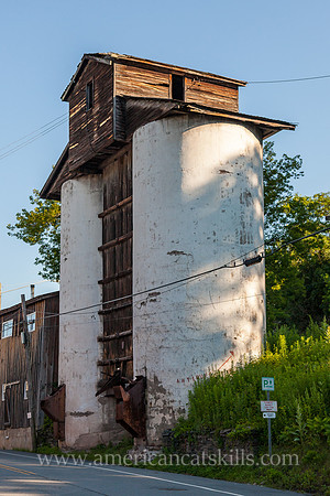 Photograph of abandoned coal silos at the hamlet of Callicoon in Sullivan County, New York.