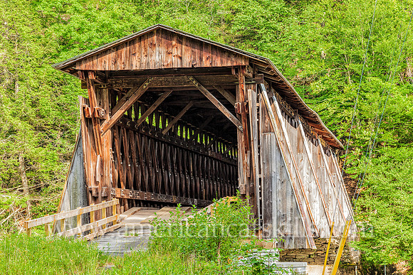 Halls Mills Covered Bridge, located near Claryville, New York, was built in 1912 by David Benton and John Knight.