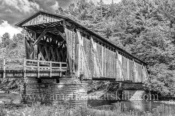 Halls Mills Covered Bridge, located near Claryville, New York, was built in 1912 by David Benton and John Knight.