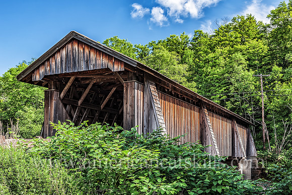 The Livingston Manor Covered Bridge, formerly known as the Mott Flats Bridge and more recently as the Vantran Bridge, was originally built in 1860 by John Davidson.