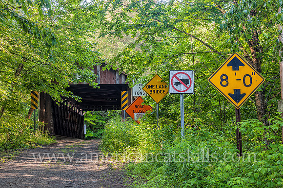 The Bendo Covered Bridge crosses the Willowemoc Creek near the small hamlet of Debruce in Sullivan County.