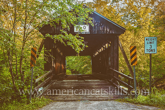 The Bendo Covered Bridge crosses the Willowemoc Creek near the small hamlet of Debruce in Sullivan County.