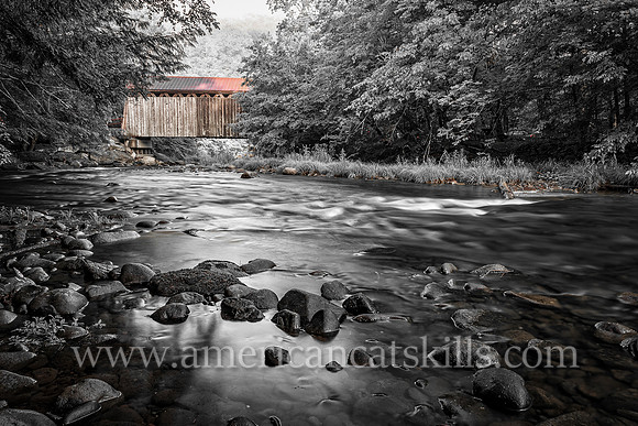 The Bendo Covered Bridge crosses the Willowemoc Creek near the small hamlet of Debruce in Sullivan County.
