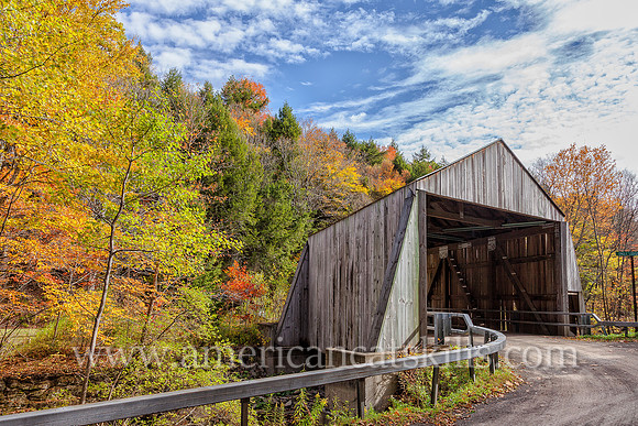 The Myers Covered Bridge is located in the Dry Brook Valley south of Arkville in the town of Hardenburgh in Ulster County.