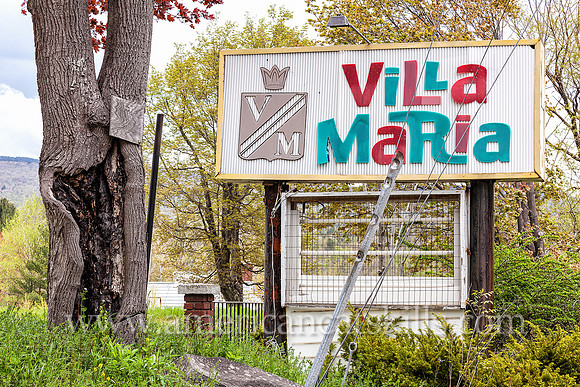 The now abandoned Villa Maria resort at Haines Falls in Ulster County, New York operated for many years as a successful boarding house and hotel.