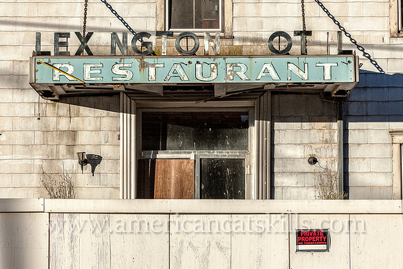 The now abandoned Lexington Hotel, originally known as the Monroe House, is pleasantly situated on the banks of the Schoharie Creek in the quaint hamlet of Lexington.