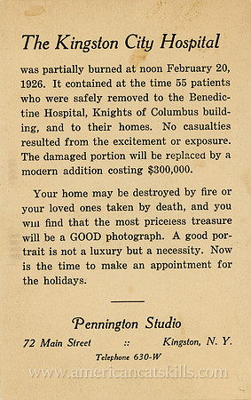 Kingston City Hospital Fire, 1926