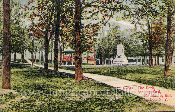 The Park, looking East, Monticello, Sull. Co., N.Y.
