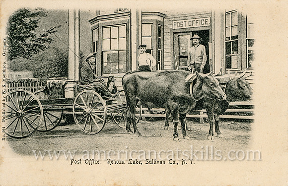 Vintage photograph titled "Post Office, Kenoza Lake, Sullivan Co., N. Y."