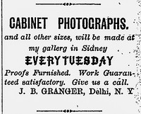 J. B. Granger, Delhi, NY