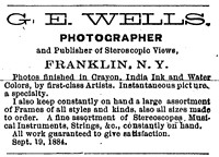 G. E. Wells, Franklin, NY