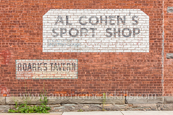 Ghost sign advertising the long gone Al Cohen’s Sport Shop at 246 Broadway in Monticello, New York.