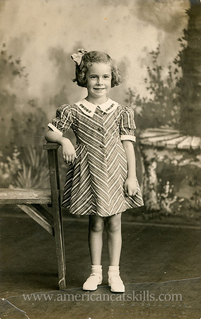 Portrait, Young Girl in Dress, by Herman G. Bickelmann, Tannersville, New York