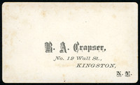 R. A. Crapser, No. 12 Wall St., Kingston, N.Y.