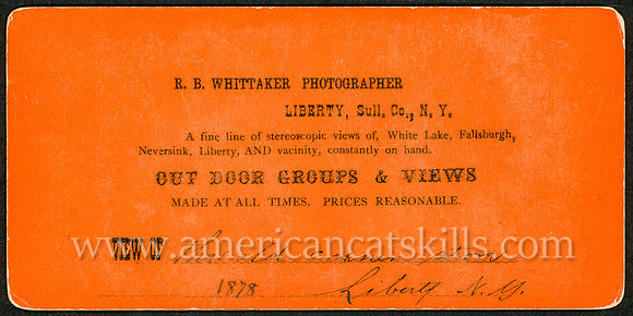 R. B. Whittaker, Liberty, Sull. Co., NY