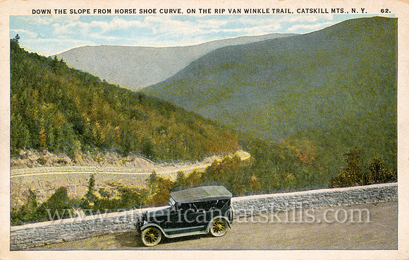 Down the Slope from Horse Shoe Curve, on the Rip Van Winkle Trail, Catskill Mts., N. Y.