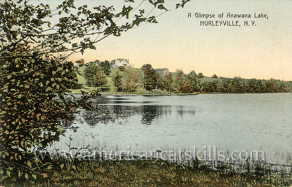 A Glimpse of Anawana Lake, Hurleyville, N.Y.