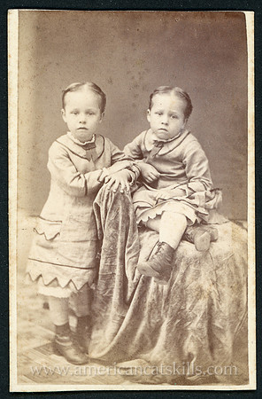 Portrait, Two Young Children, by Hiram H. Miller, Walton, New York