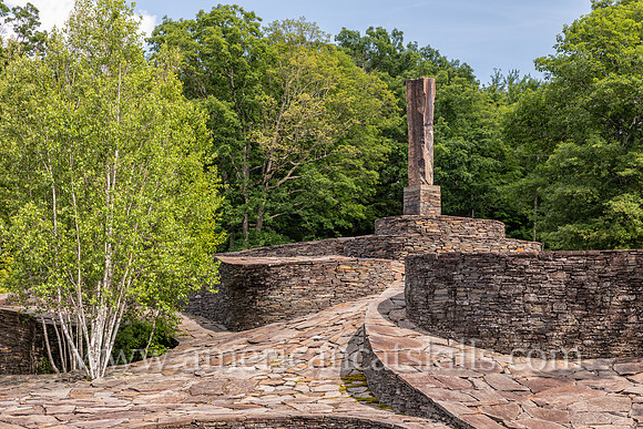 Photograph of Opus 40, an environmental bluestone sculpture located in Saugerties, New York.