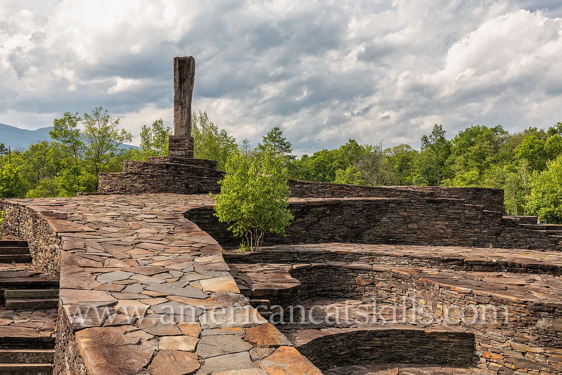 Photograph of Opus 40, an environmental bluestone sculpture located in Saugerties, New York.