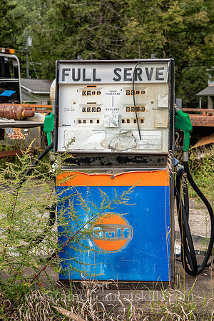 Photograph of an abandoned gas station at Big Indian, New York in the central Catskills.