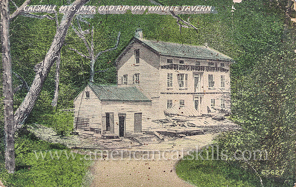 Postcard of the old Rip Van Winkle Tavern on North Mountain in the Catskills.