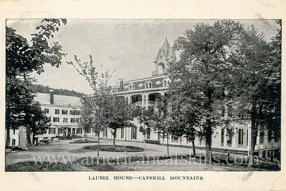Vintage postcard of the former Laurel House hotel, which was located near the top of Kaaterskill Falls in the northern Catskills.