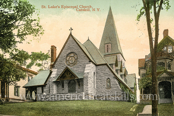 Vintage postcard of St. Luke’s Episcopal Church in Catskill, New York.