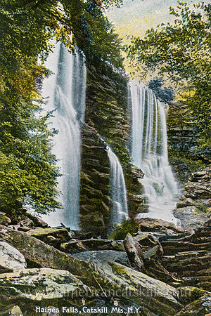 Vintage postcard titled "Haines Falls, Catskill Mts., N.Y."