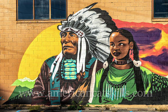 The mural titled “Moving Mountains” was created by Brooklyn street artist Vince Ballentine in Kingston, New York in conjunction with the 2017 O+ festival.