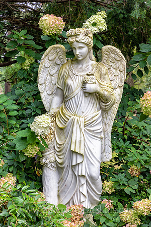 Sculpture of an angel at the Montrepose Cemetery in Kingston, New York.