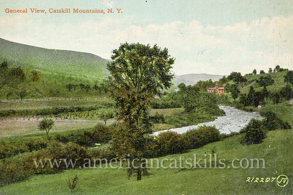 Vintage postcard titled " General View, Catskill Mountains, N.Y." and published by Valentine & Sons Company.