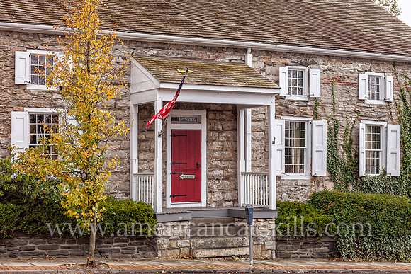 The historic mid-17th century Hoffman House Tavern is located in the Stockade District of Kingston, New York.