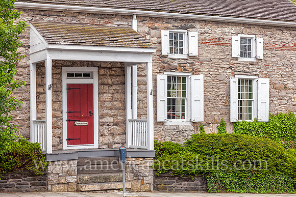 The historic mid-17th century Hoffman House Tavern is located in the Stockade District of Kingston, New York.